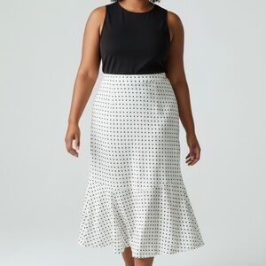 EUC Kate Spade x Target Linen Blend Polka Dot Midi Skirt Size 3X
